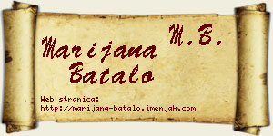 Marijana Batalo vizit kartica
